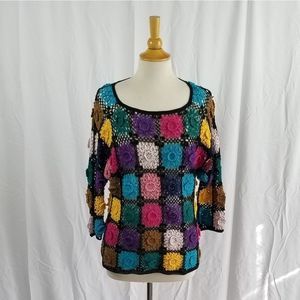 Vintage 1990s Crochet Sweater